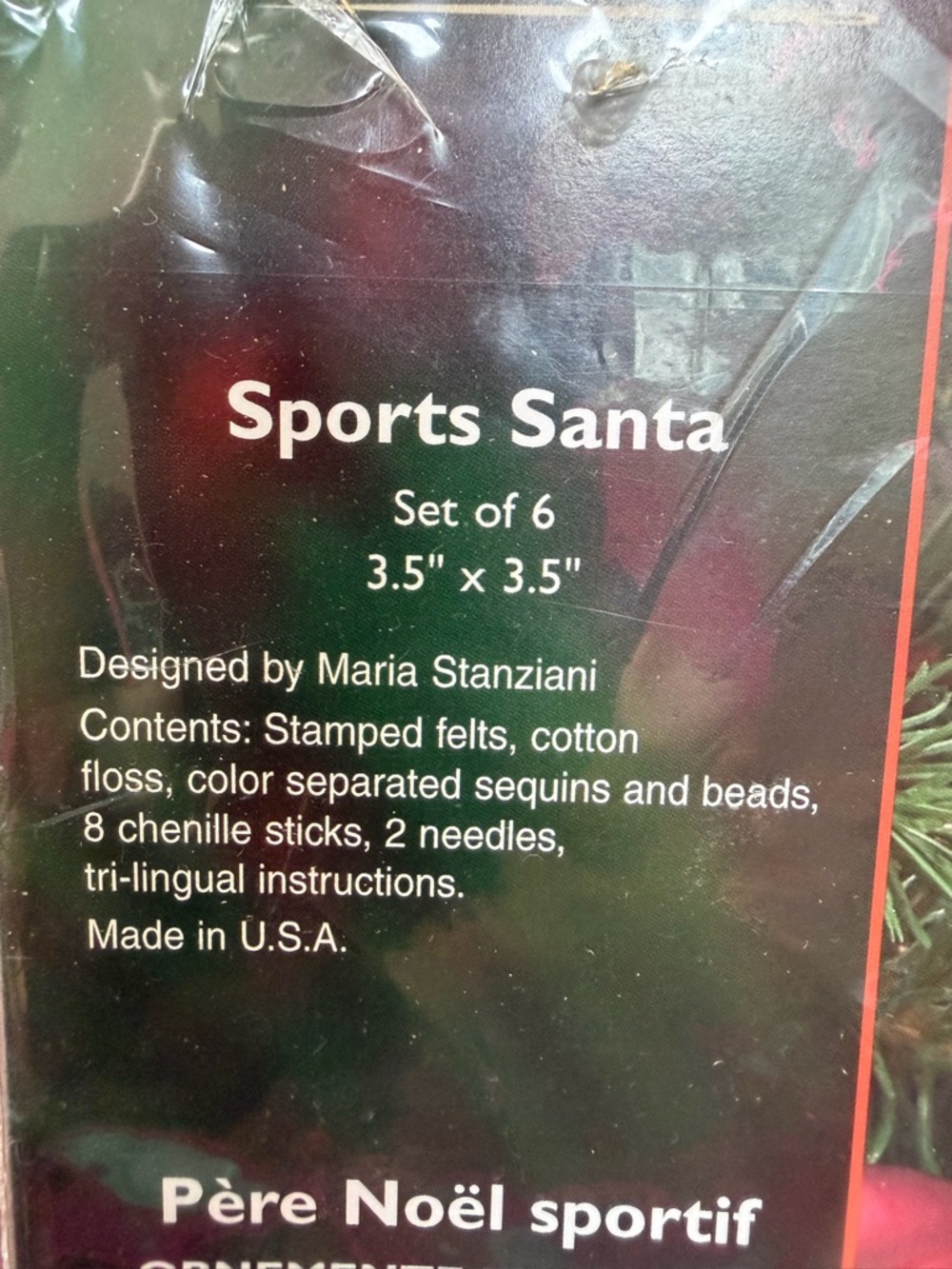 Bucilla Felt Sports Christmas Ornaments -  set of 6 Assorted Sports unopened - Picture 4 of 6